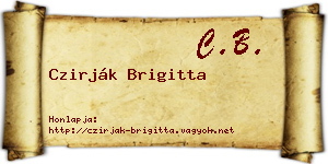 Czirják Brigitta névjegykártya