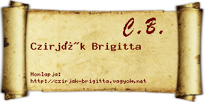Czirják Brigitta névjegykártya